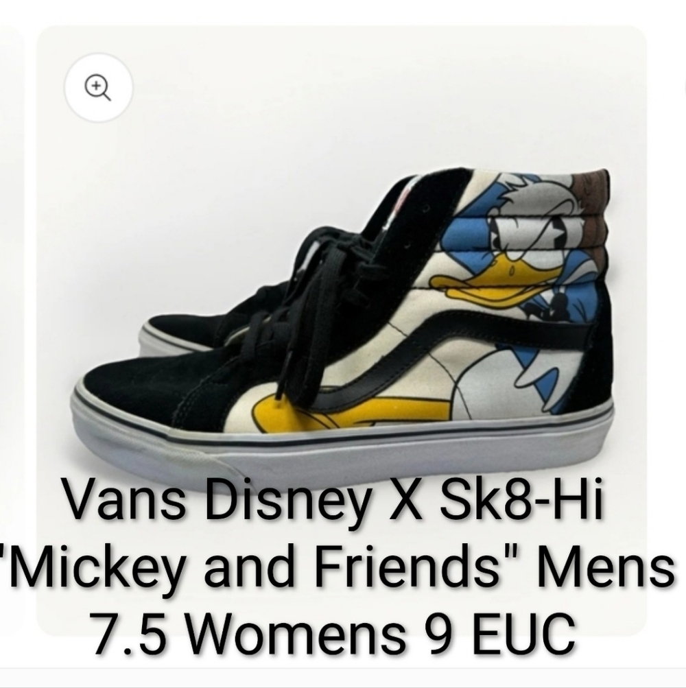 Vans Disney X Sk8-Hi "Mickey and Friends" Mens 7.5 Womens 9 EUC
